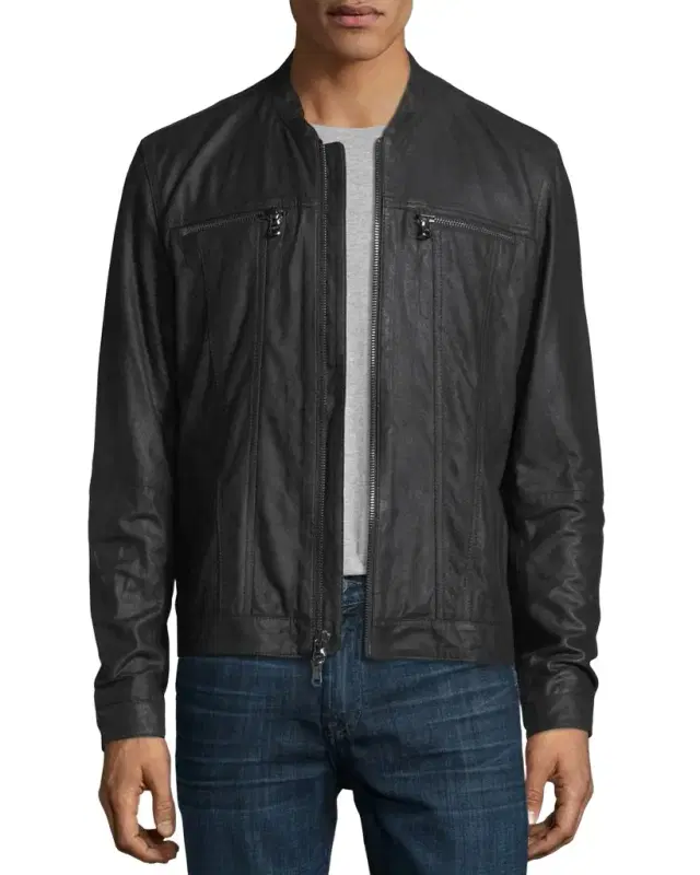 John Varvatos Men 's Lambskin Leather Jacket