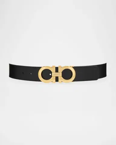 Ferragamo Men's Reversible Double-Gancini Leather Belt | Thumbnail 3 Ferragamo Men's Reversible Double-Gancini Leather Belt | Thumbnail 3