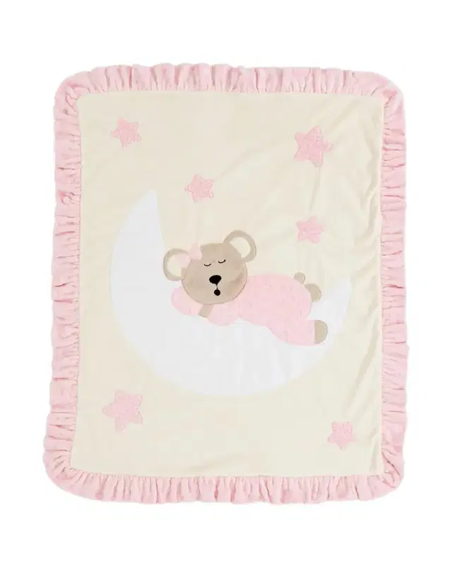Boogie Baby Goodnight Teddy Baby Blanket, Pink