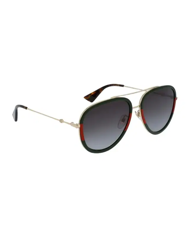 Web Aviator Sunglasses, Green/Red/Green