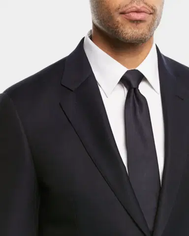 Emporio Armani Two-Button Wool Blazer, Navy | Thumbnail 2