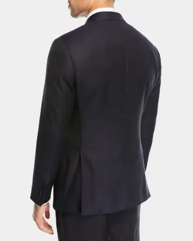 Emporio Armani Two-Button Wool Blazer, Navy | Thumbnail 4