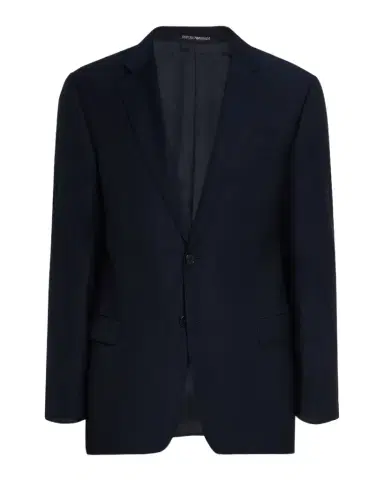 Emporio Armani Two-Button Wool Blazer, Navy | Thumbnail 1
