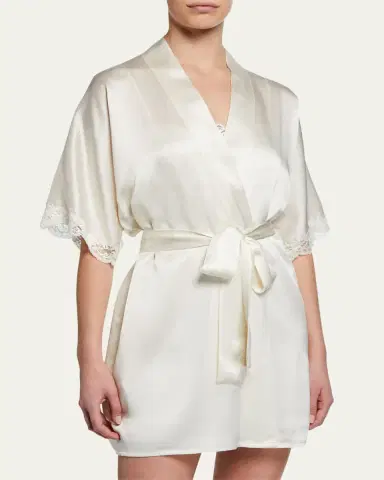 Christine Lingerie Bijoux Short Silk Robe | Thumbnail 11