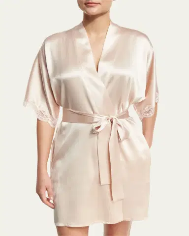 Christine Lingerie Bijoux Short Silk Robe | Thumbnail 13