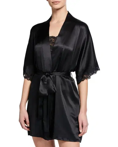 Christine Lingerie Bijoux Short Silk Robe | Thumbnail 16