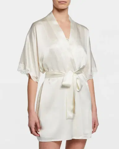 Christine Lingerie Bijoux Short Silk Robe | Thumbnail 3