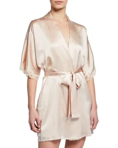 Christine Lingerie Bijoux Short Silk Robe | Thumbnail 5