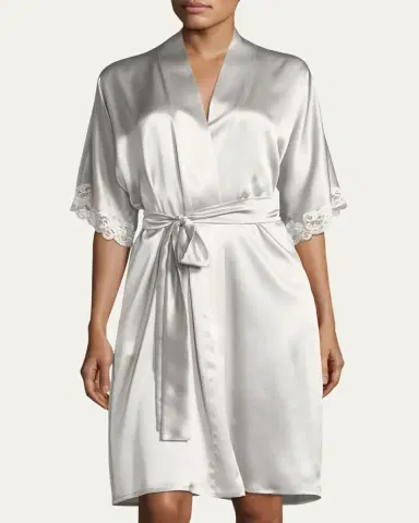 Christine Lingerie Bijoux Short Silk Robe | Thumbnail 9