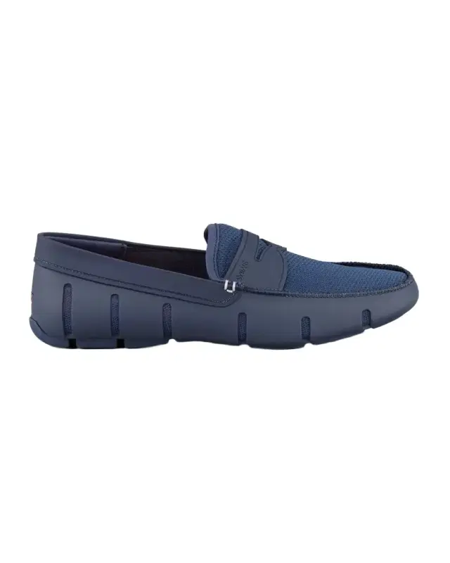 Mesh and Rubber Penny Loafer, Navy Mesh and Rubber Penny Loafer, Navy