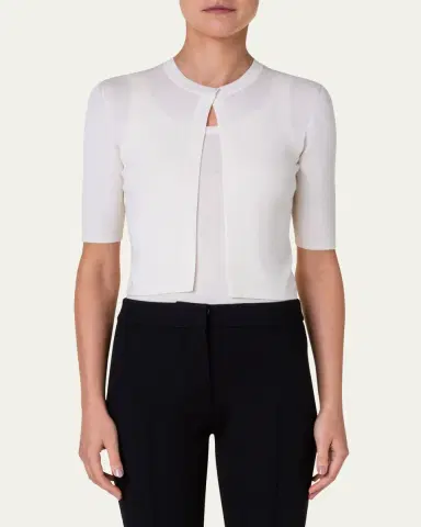 Akris punto Half-Sleeve Short Cardigan | Thumbnail 14