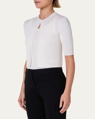 Akris punto Half-Sleeve Short Cardigan | Thumbnail 17
