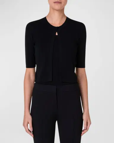 Akris punto Half-Sleeve Short Cardigan | Thumbnail 4