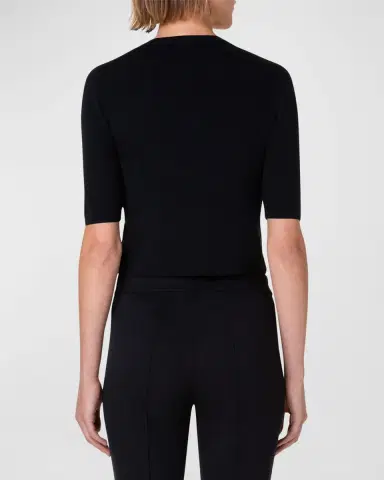 Akris punto Half-Sleeve Short Cardigan | Thumbnail 6