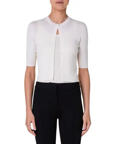 Akris punto Half-Sleeve Short Cardigan | Thumbnail 1