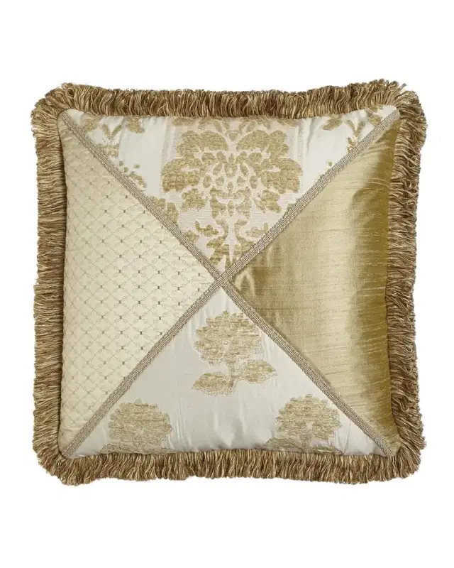 Antoinette Pieced Pillow with Loop Fringe