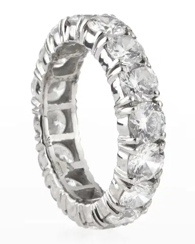 Fantasia by DeSerio 14k White Gold 4-Prong Round Eternity Band | Thumbnail 2