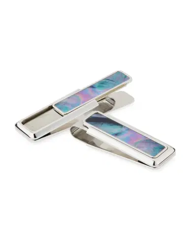 M Clip Mother-of-Pearl Stainless Steel Money Clip | Thumbnail 3