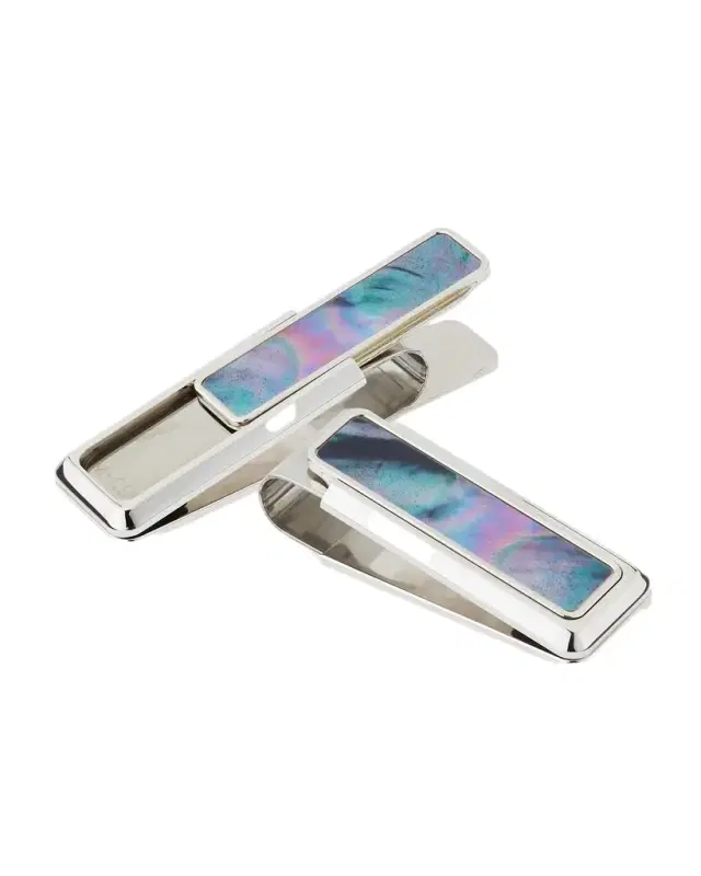 Mother-of-Pearl Stainless Steel Money Clip