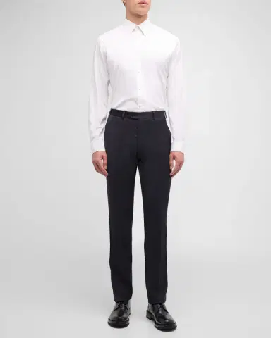 Emporio Armani Basic Flat-Front Wool Trousers | Thumbnail 2 Emporio Armani Basic Flat-Front Wool Trousers | Thumbnail 2