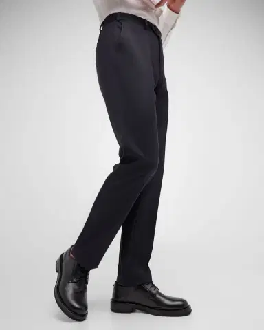 Emporio Armani Basic Flat-Front Wool Trousers | Thumbnail 6 Emporio Armani Basic Flat-Front Wool Trousers | Thumbnail 6