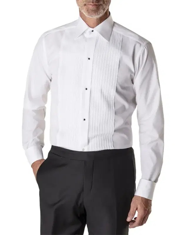 Contemporary-Fit Pleated Bib Formal Shirt