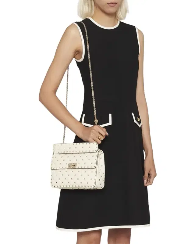 Rockstud Spike Medium Quilted Top-Handle Bag