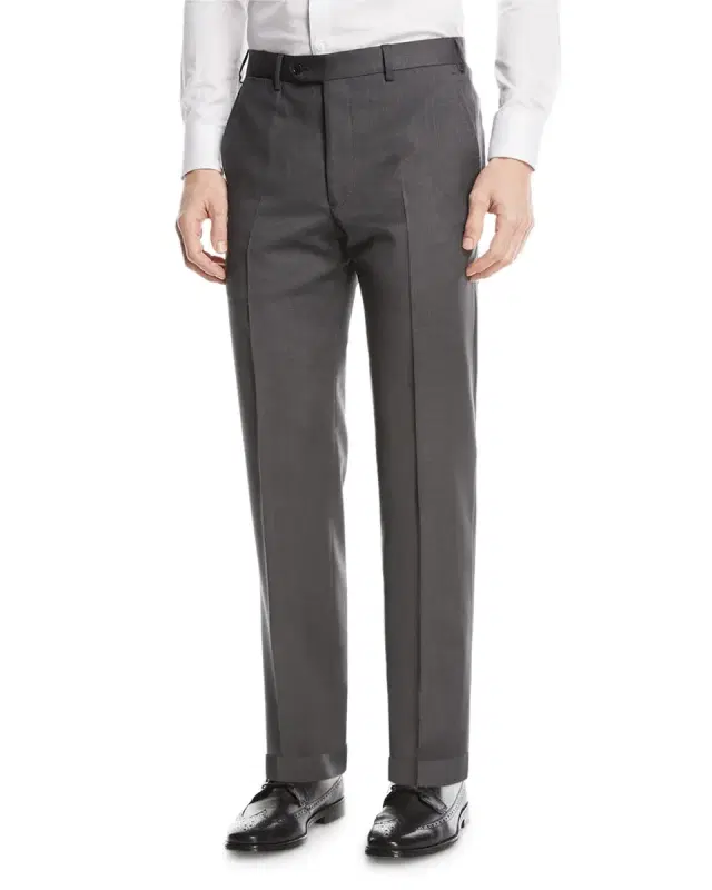 Basic Flat-Front Wool Trousers Basic Flat-Front Wool Trousers