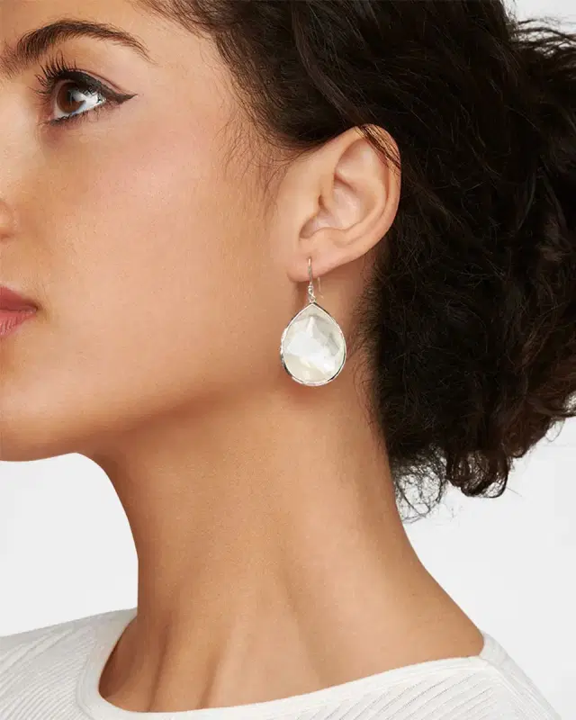 Large Teardrop Earrings in Sterling Silver