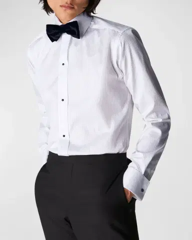Eton Contemporary-Fit Tonal Satin Striped Formal Shirt | Thumbnail 5