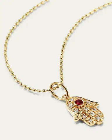 Sydney Evan 14k Gold Diamond Hamsa Pendant Necklace | Thumbnail 3