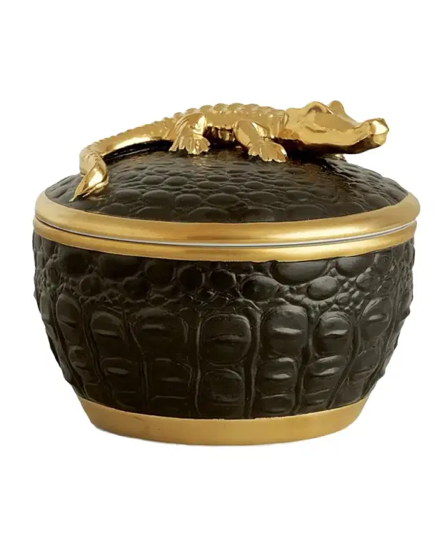 L 'Objet Gold Crocodile Candle