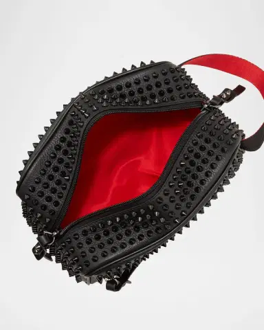 Christian Louboutin Men's Blaster Spiked Leather Travel Toiletry Bag | Thumbnail 2