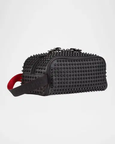 Christian Louboutin Men's Blaster Spiked Leather Travel Toiletry Bag | Thumbnail 3
