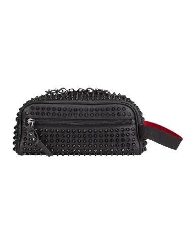 Christian Louboutin Men's Blaster Spiked Leather Travel Toiletry Bag | Thumbnail 1
