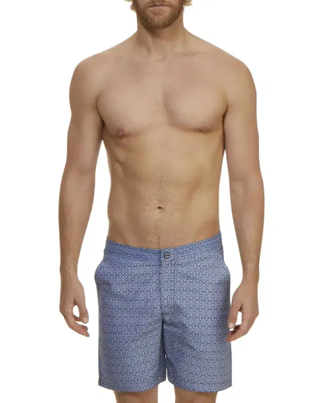 Jachs NY Men 's Medallions Graphic-Pattern Swim Trunks