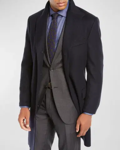 CORNELIANI Men's ID Wool Top Coat | Thumbnail 4