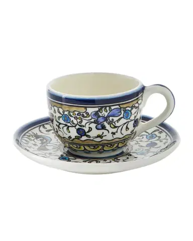 Neiman Marcus Pavoes Blue and Green Cups & Saucers, Set of 4 | Thumbnail 1 Neiman Marcus Pavoes Blue and Green Cups & Saucers, Set of 4 | Thumbnail 1