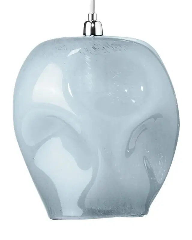 Large Dimple Blue Glass Pendant