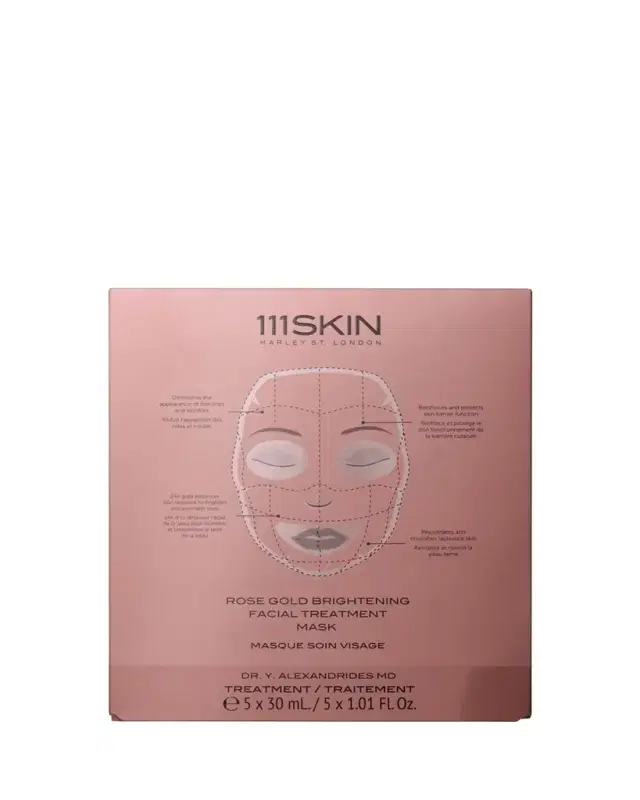 Rose Gold Brightening Facial Treatment Mask Box, 5 Count