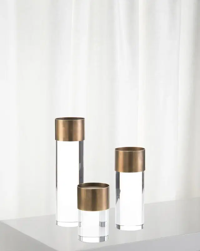 John-Richard Collection Crystal Candleholders, Set of 3