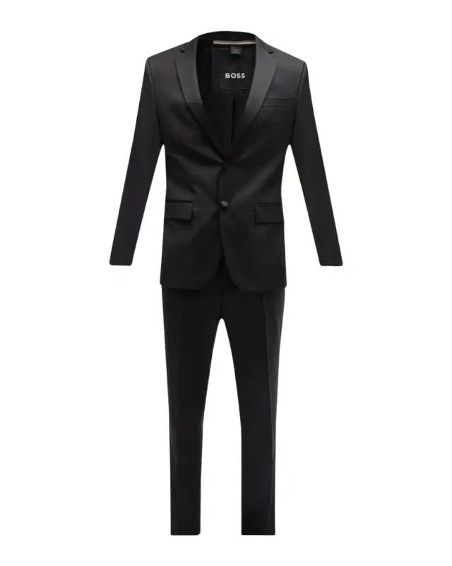 Men 's Halven Gentry Satin Lapel Wool Two-Piece Tuxedo