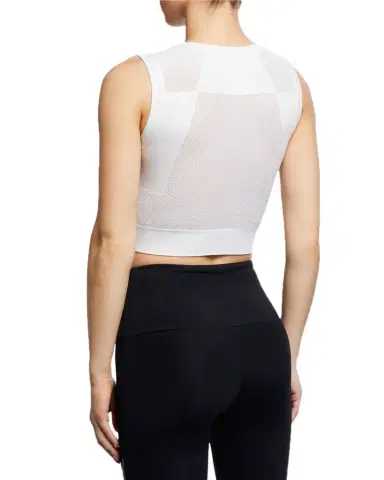 Blanc Noir Infinity Crop Sleeveless Mesh Active Top | Thumbnail 1 Blanc Noir Infinity Crop Sleeveless Mesh Active Top | Thumbnail 1