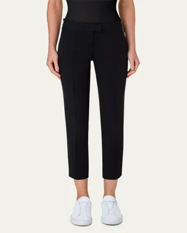 Akris punto Frankie Straight-Leg Cotton-Stretch Cropped Pants | Thumbnail 2