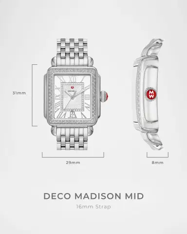 Michele Deco Madison Mid Stainless Steel Diamond Watch | Thumbnail 4 Michele Deco Madison Mid Stainless Steel Diamond Watch | Thumbnail 4