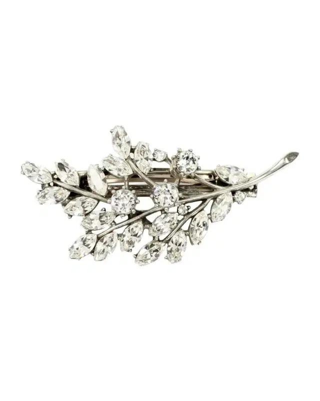 Ben-Amun Crystal Leaf Hair Barrette