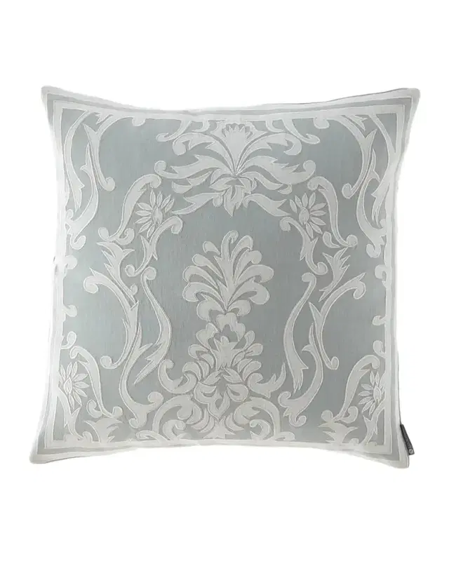 Louie Sqaure Pillow Spa Linen / White Linen Appliqué 22X22