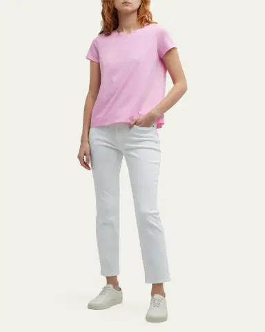 Lafayette 148 New York Modern Short-Sleeve Cotton Jersey Tee | Thumbnail 3