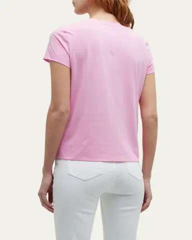 Lafayette 148 New York Modern Short-Sleeve Cotton Jersey Tee | Thumbnail 4