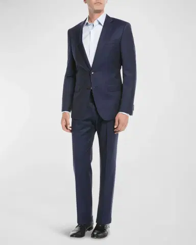 BOSS Men's Wool Basic Two-Piece Slim Fit Suit, Blue | Thumbnail 2